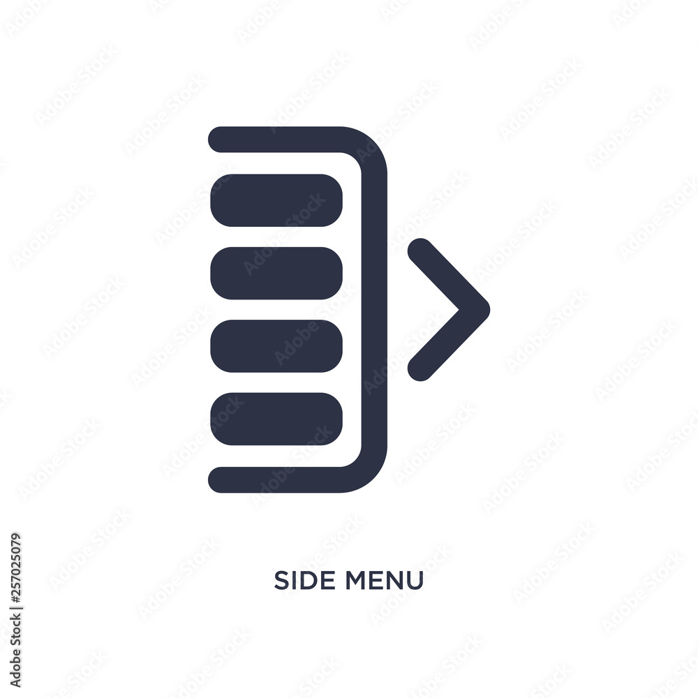 side menu icon on white background. Simple element illustration from user interface concept. side menu icon on white background. Simple element illustration from user interface concept.