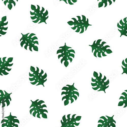 Seamless Pattern with Beautiful Monstera Leaves. Tropical Jungle Flora. Perfect for Print  Wrapping Paper  Fabric. Vector illustration for Your Design.