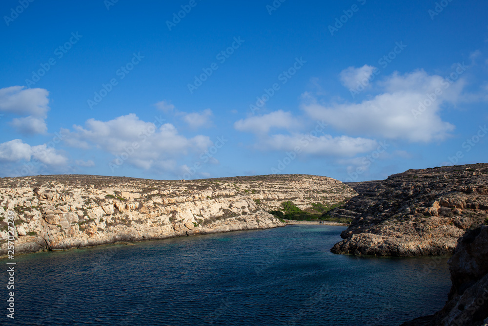 View of Cala Galera in the summer season. Lampedusa View of Cala Galera in the summer season. Lampedusa