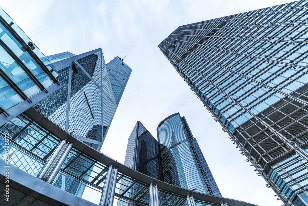 Modern financial center building in Hong Kong