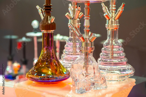 Glass hookahs. Rest with a ...