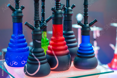 Multicolored hookahs. Rest ...
