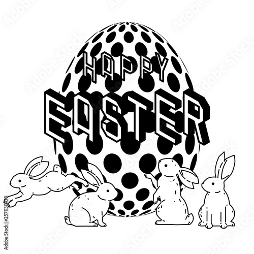 Happy Easter with cute bunn...