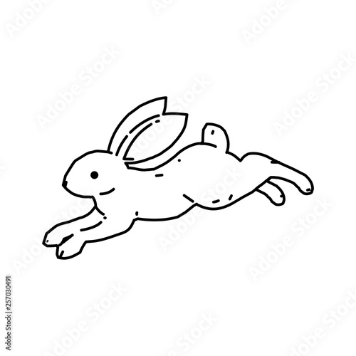 Cute bunny rabbit line art ...