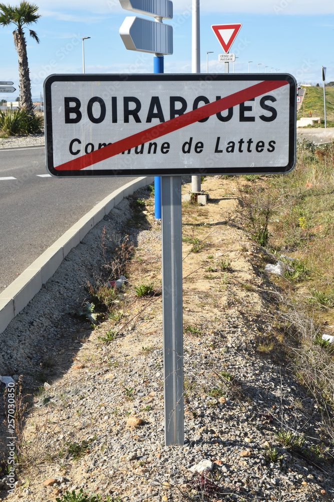 Panneau sortie de ville : Boirargues Hérault
