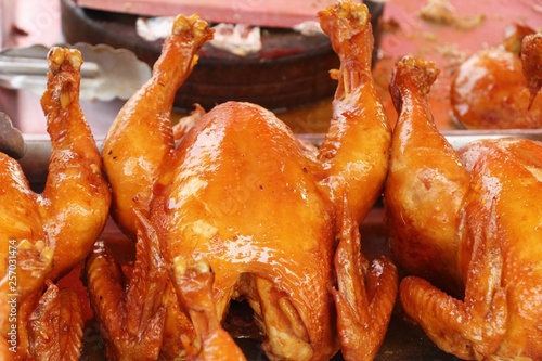 Boiled chicken with fish sauce in market