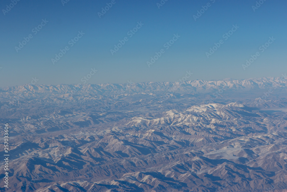 Aerial Mountain view from airplane Aerial Mountain view from airplane