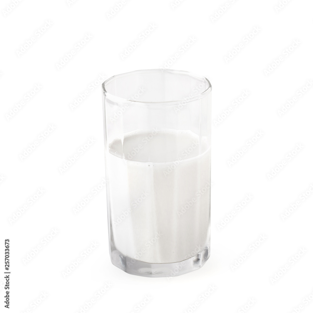 Glass of milk isolated over a white background Glass of milk isolated over a white background