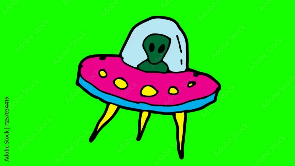 kids drawing green screen with theme of UFO kids drawing green screen with theme of UFO