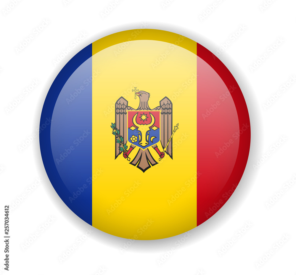 Moldova flag round bright icon vector Illustration Moldova flag round bright icon vector Illustration