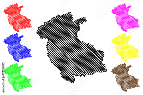 Stirling (United Kingdom, Scotland, Local government in Scotland) map vector illustration, scribble sketch Stirling (council area) map