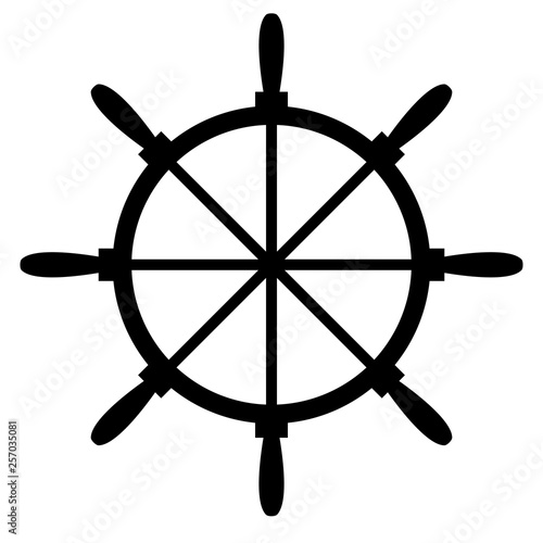 Ship's steering wheel icon. Sea icon vector design