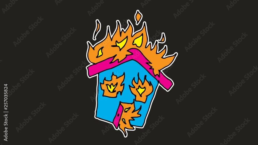 kids drawing black screen with theme of burned house kids drawing black screen with theme of burned house