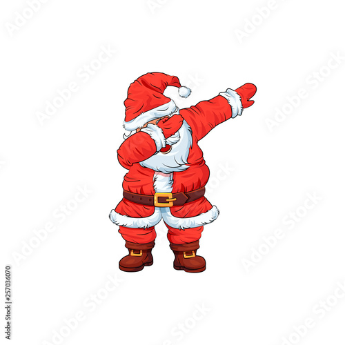 Santa Claus character dancing dab step