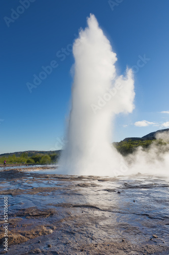 Strokkur geyser, Colour Photo, Haukadalur Valley, Iceland