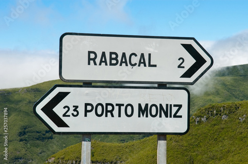 Wegweiser Rabaçal-Porto Moniz auf Madeira