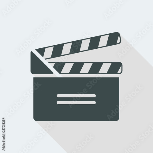 Clapboard icon. Flat, clean, minimal and isolated vector illustration with minimal and modern design.