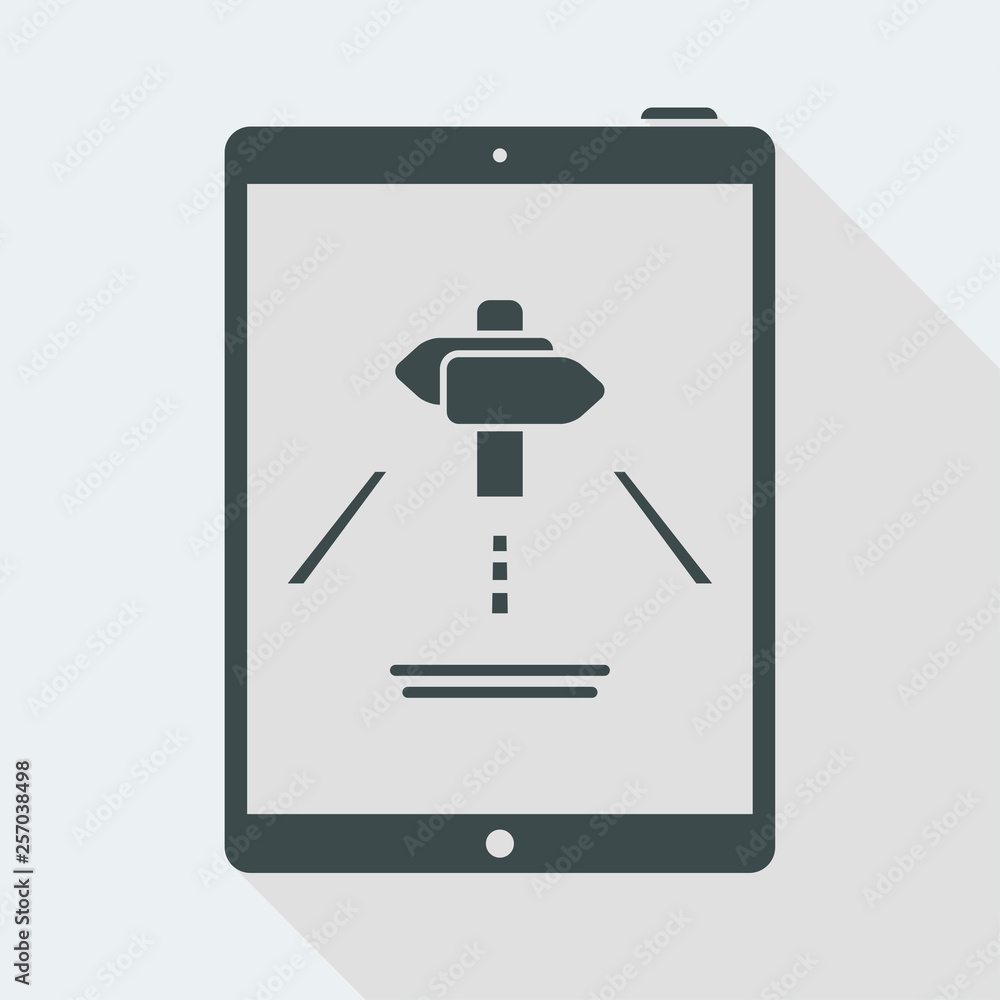 Road information on tablet Road information on tablet