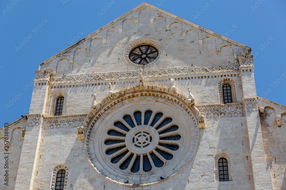 Old church in Romanesque style  in Bari, Puglia, Italy