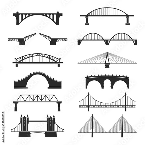 Fototapeta Most miejski zestaw budowlany, punkt orientacyjny miasta widok