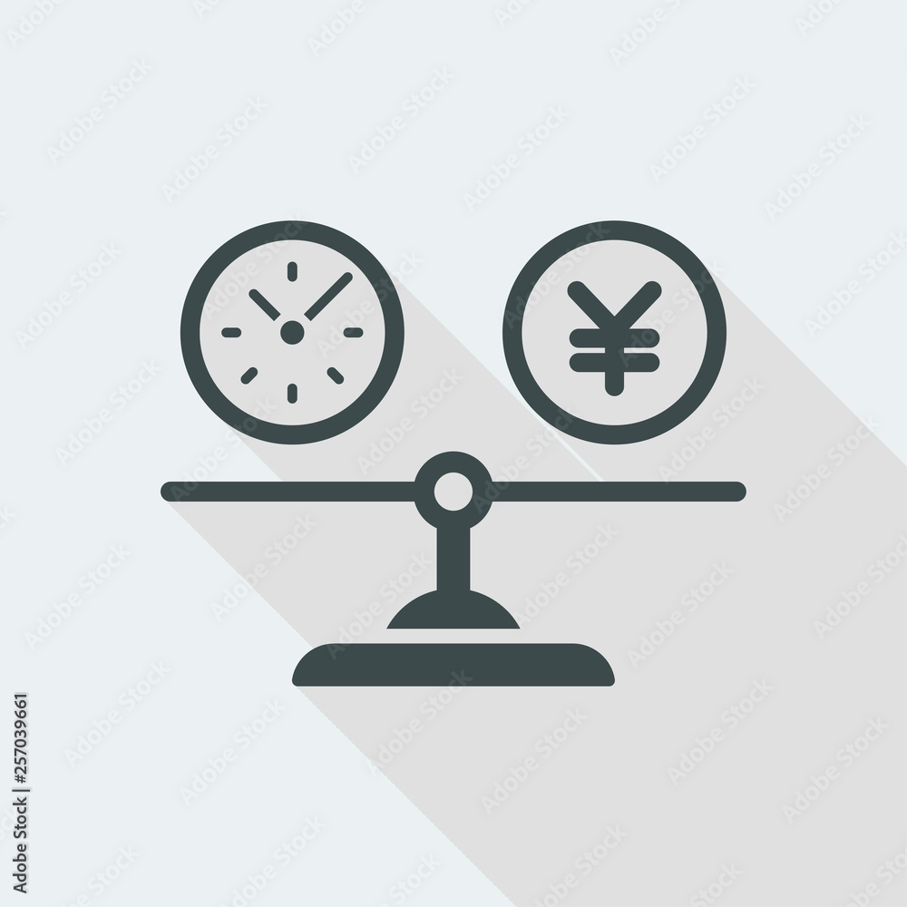 Comparison between time spend and cost in yen Comparison between time spend and cost in yen