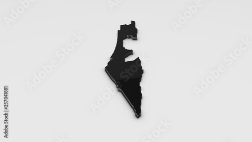 Israel 3D map illustration.