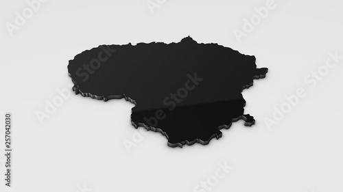 Lithuania 3D map illustration.