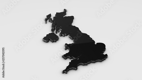 United Kingdom 3D map illustration.
