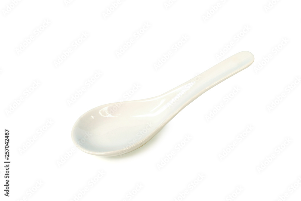 Ceramic spoon on white background.With Clipping Path Ceramic spoon on white background.With Clipping Path