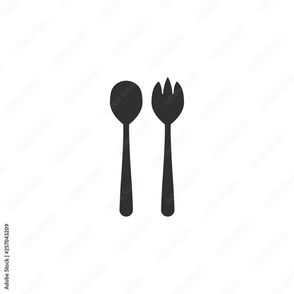 Salad spoon and fork icon in simple design. Vector illustration Salad spoon and fork icon in simple design. Vector illustration