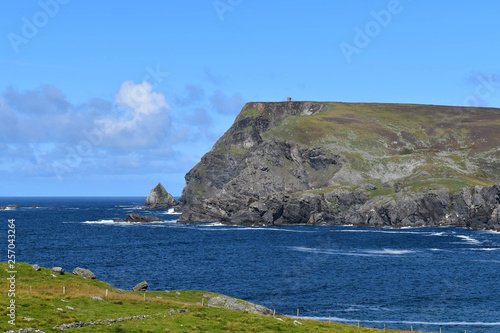 Coast of West Ireland on a clear blue sky day
