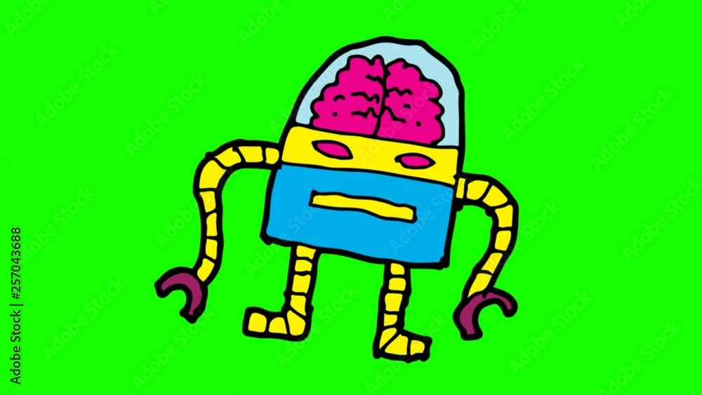 kids drawing green screen with theme of smart robot kids drawing green screen with theme of smart robot