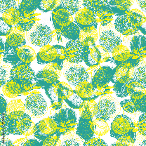 Fresh frouit tropical vector seamless pattern illustration