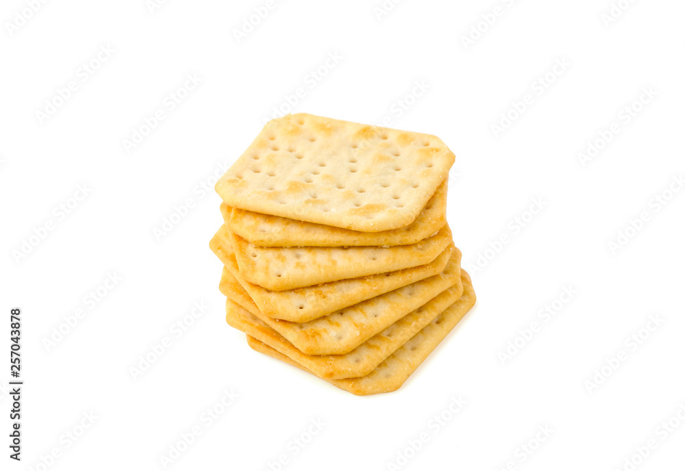 Crackers on a white background. Salty crackers close up on a white background. Crackers on a white background. Salty crackers close up on a white background.