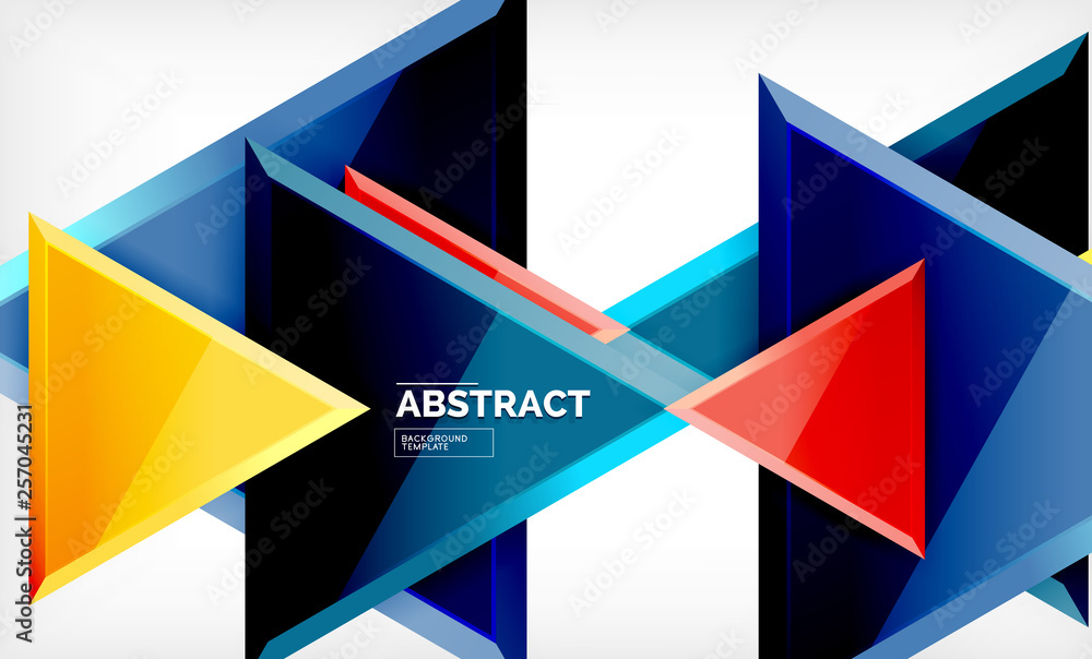 Flying triangles compostion geometric background Flying triangles compostion geometric background