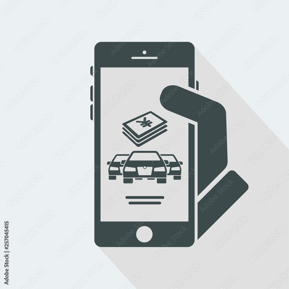 Automotive price or cost calculation on smartphone in yen Automotive price or cost calculation on smartphone in yen