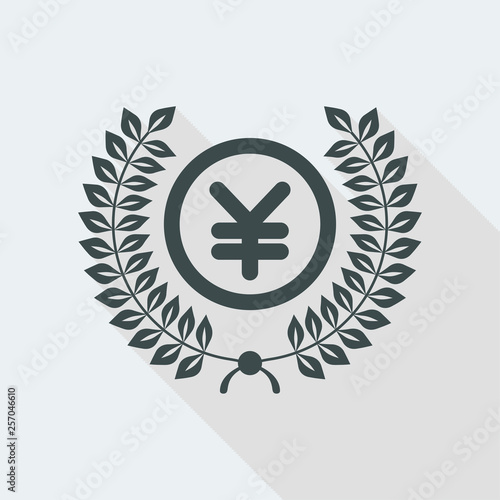 Laurel wreath with Yen symbol