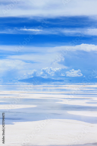 Uyuni salt lake in Bolivia. Rainy season.