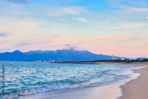 Taken Mt.daisen from the seaside