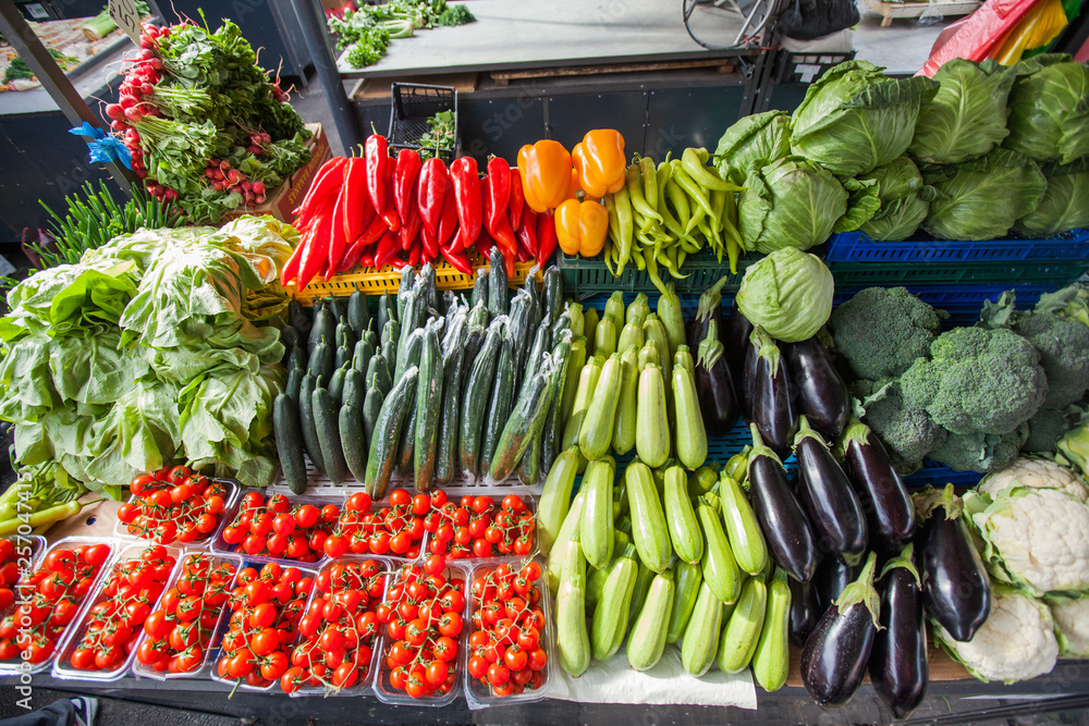 fresh healthy vegetables at farmers market