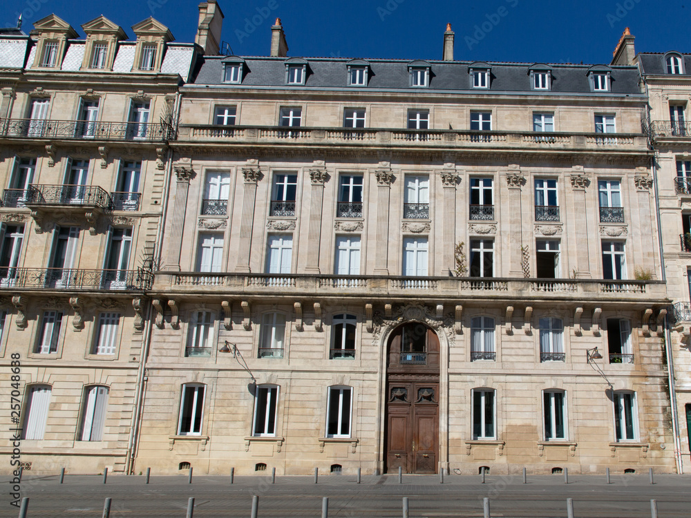 bordeaux like Paris attractive Haussmann buildings in chic area street