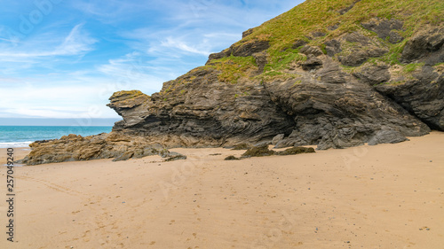 Cliff edge at Llangrannog Beach, Ceredigion, Dyfed, Wales, UK