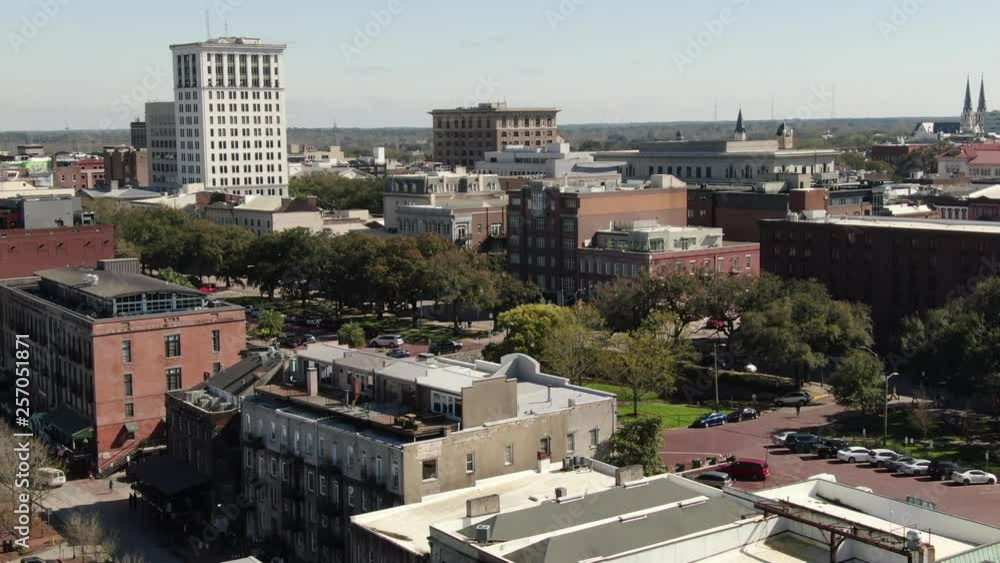 Aerial of Downtown Savannah, Georgia Aerial of Downtown Savannah, Georgia