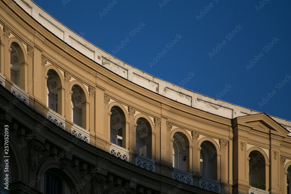 Round facade building Naples 