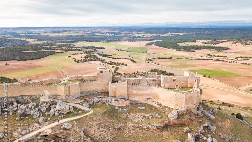 aerial view of spanish old castle