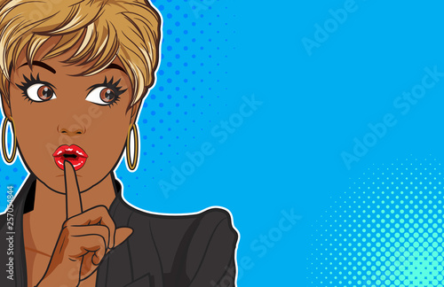 black woman keep a silence and empty space