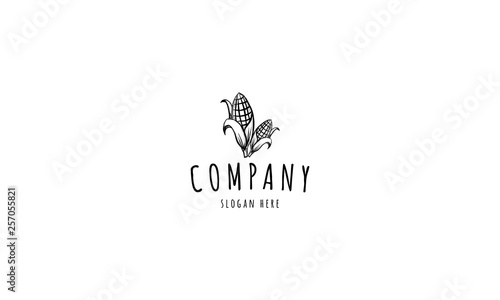 Corn Farm agriculture black vector logo design