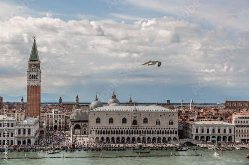 View of Venice Venice is one of the most important tourist destinations in the world for its famous art, architecture and carnivals.
