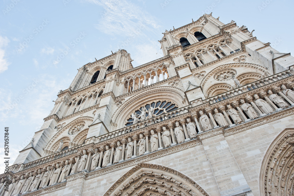 Notre-Dame Cathedral (Cathedrale Notre-Dame de Paris) at morning. Paris, France