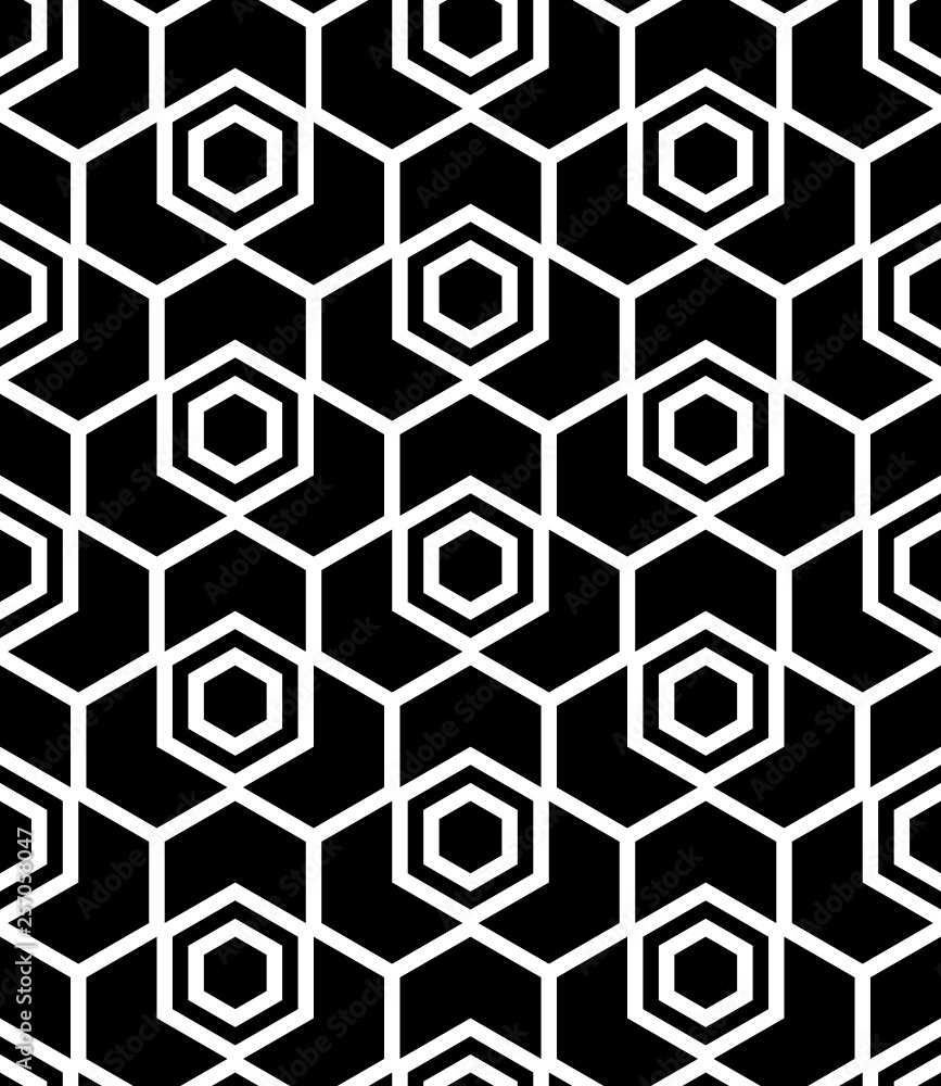 Vector seamless texture. Modern geometric background with hexagonal tiles. Vector seamless texture. Modern geometric background with hexagonal tiles.